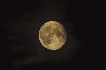 Obraz premium Round Moon Floating in the Night Sky