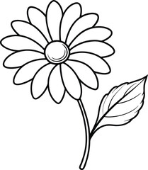 Stylish daisy flower logo icon line art vector illustration with a refined and creative touch