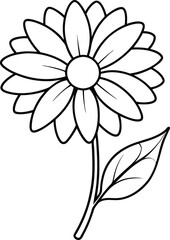 Unique daisy flower logo icon line art vector illustration with a beautiful bloom design