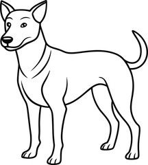 Simple dog logo icon line art vector illustration with a clear outline