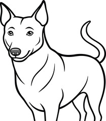 Artistic dog logo icon line art vector illustration perfect for pet lovers