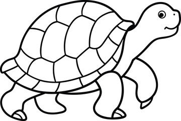 Turtle logo icon line art vector illustration featuring an abstract marine turtle design