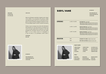 Green Minimalist Resume with Cover Letter and Photo
