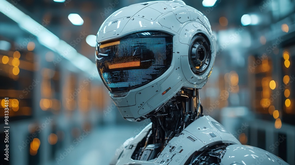 Poster advanced robot systems monitoring operational efficiency in a futuristic facility