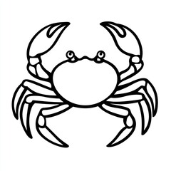 Fototapeta premium Simple Outline of a Crab Showcasing Its Distinct Features and Posture on a White Background