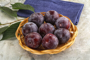 Ripe sweet tasty blue plum