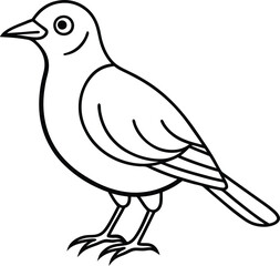 Beautiful bird logo icon line art vector illustration with minimalist and elegant design features