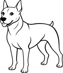 Modern dog logo icon line art vector illustration with a sleek design