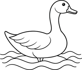 Unique swan logo icon line art vector illustration for creative emblem designs