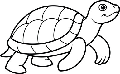 Turtle logo icon line art vector illustration of a cute turtle design for branding