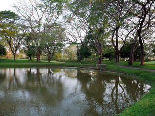 Golf green field quiet without people