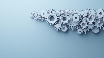 Obraz premium Abstract gears forming a bridge over a financial gap, symbolizing integrated solutions to business challenges