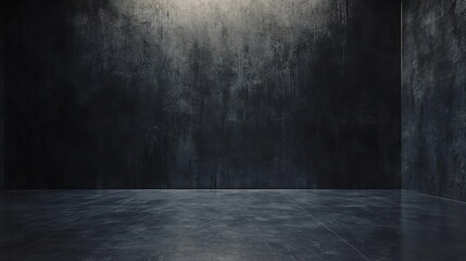 A textured dark gray room with a polished floor, ideal for backgrounds or creative projects requiring depth and ambiance.