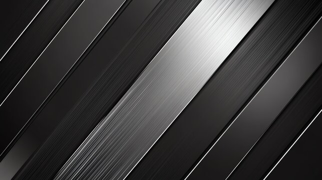 Abstract black and silver metallic background with sleek diagonal lines conveying modern elegance and sophistication.