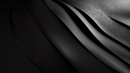 Obraz premium An abstract representation of flowing black textures, showcasing smooth curves and intricate patterns for a modern aesthetic.