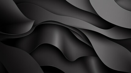 Fototapeta premium Elegant black waves create a dynamic and modern textured backdrop, perfect for design, fashion, or luxury themes.