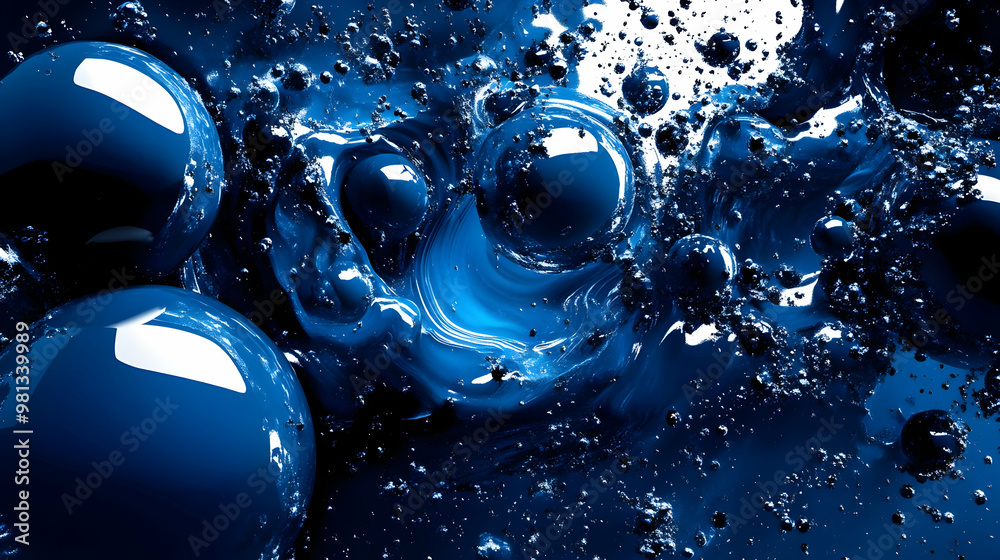 Sticker Abstract Blue Spheres and Swirls - A Deep Dive into a Visually Stunning Composition