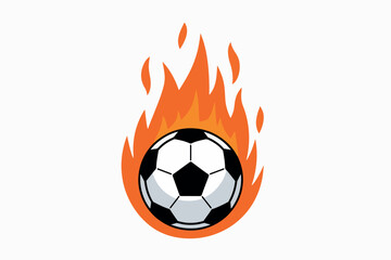Obraz premium Soccer ball on fire, sports concept.