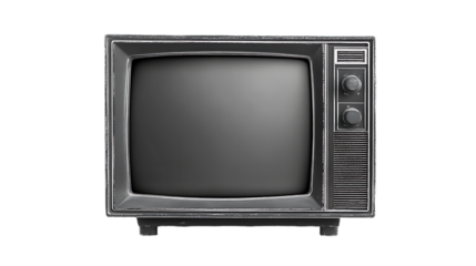 Old retro television with blank screen isolated on white background