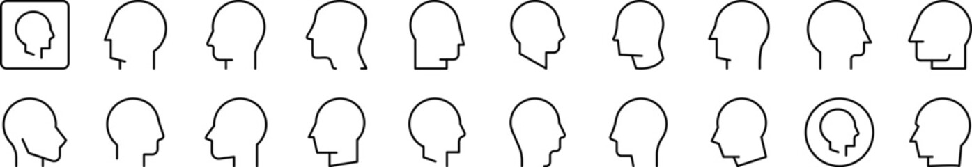 Simple Linear Icon of Faceless Person Profile. Editable Stroke. Minimalistic Linear Pictogram for Design of Cards, Apps, Banners, Posts