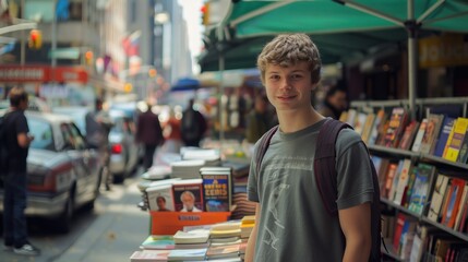 Obraz premium Young Man in Urban Setting