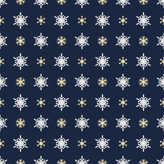 Christmas snowflakes seamless pattern for winter holidays