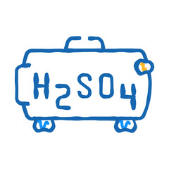 sulfuric acid for obtain uranium doodle icon sketch vector. sulfuric acid for obtain uranium sign. isolated symbol illustration