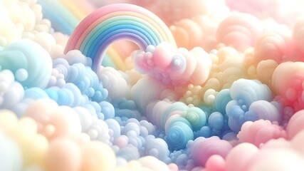 Clouds Rainbow Background Image, Art abstract artistic soft cloud and sky with pastel color ,nature abstract background.