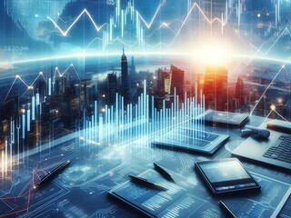 Perfect digital background for technology processes, data transfer and security. AI generated background for digital storage, business investment and stocks.