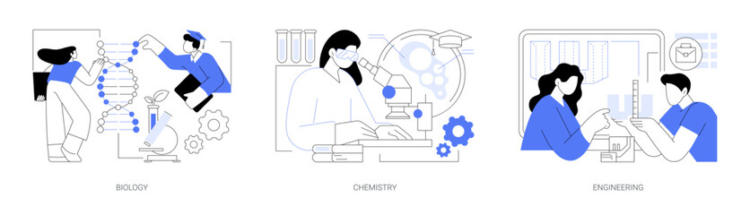 Associate in Science degree isolated cartoon vector illustrations se