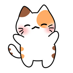 Cute Calico Cat, Doodle, Illustration