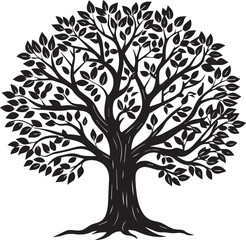 Obraz premium tree vector silhouette illustrious