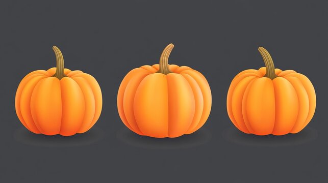 3D realistic set of pumpkins designed for Halloween and autumn sale banners Detailed vector illustration suitable for seasonal promotions - Powered by Adobe