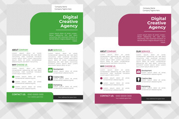 Corporate business flyer template design set, over modern layout, poster, flyer in A4 with colourful business proposal, perfect for creative professional business flyer. 