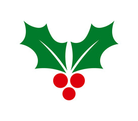 Christmas holly berries symbol. Design element. PNG illustration.