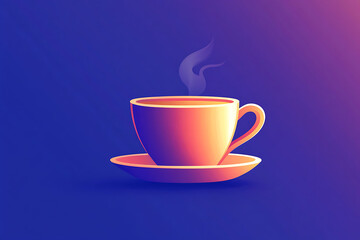 Obraz premium An icon of a steaming hot coffee cup with visible steam rising, representing warmth and comfort.