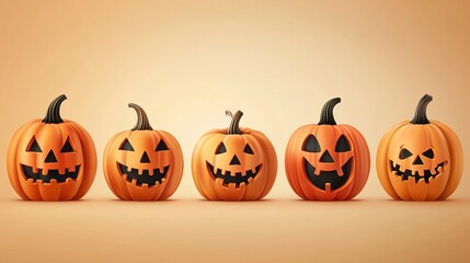 3D realistic set of pumpkins designed for Halloween and autumn sale banners Detailed vector illustration suitable for seasonal promotions
