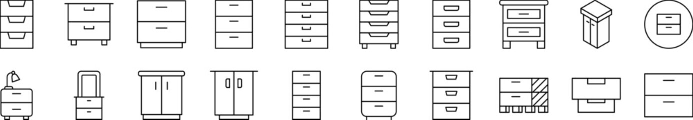 Closet Simple Isolated Line Icons Collection. Editable Stroke. Suitable for Web Sites, Books, Cards, Apps