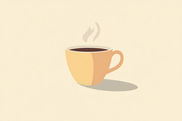  An icon of a steaming hot coffee cup with visible steam rising, representing warmth and comfort.