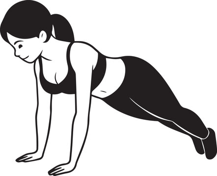 recommend clip art: push up pose women silhouette 