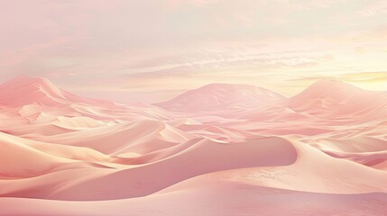 Fototapeta premium Ethereal desert with softly rendered dunes pastel skies and a nostalgic atmosphere