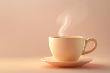Obraz premium An icon of a steaming hot coffee cup with visible steam rising, representing warmth and comfort.