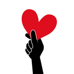  hands give hearts. Hands holding red hearts realistic  design template social media frames with emoticons. Creative concept idea for posters raster version