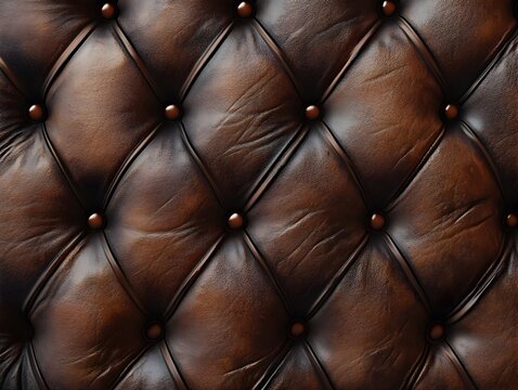 Premium and Vintage Leather Texture with Tufted Diamond Pattern and Decorative Button Details for Luxury Design  Branding  and Packaging