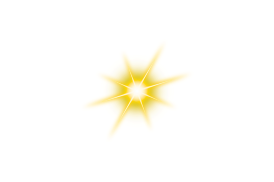 Transparent gold light glow effect. Flare light. Star light sparkle isolated on white PNG background. Light sun with shine rays. Flash light effect. Lens flare. Glowing effect. Graphic design elements