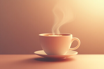 Obraz premium An icon of a steaming hot coffee cup with visible steam rising, representing warmth and comfort.