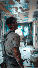Interior Worker Ready for Renovation [created with generative AI technology]