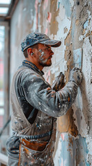 Interior Worker Ready for Renovation [created with generative AI technology]