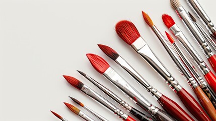 Fototapeta premium Paintbrushes with geometric abstraction reflecting constructivist ideals and precision