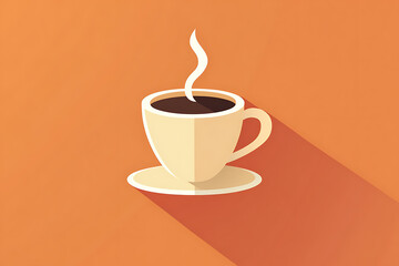 Obraz premium An icon of a steaming hot coffee cup with visible steam rising, representing warmth and comfort.